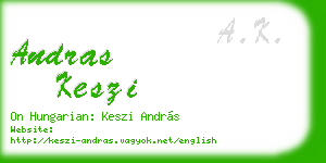 andras keszi business card